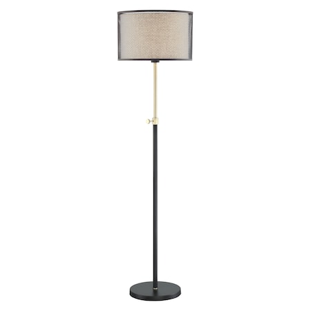 Floor Lamp Coffee/Metal Net Shade/Inner Fabric E27 A 60W